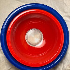 Pyrex Red and Blue Mixing Bowls